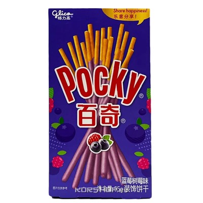 Палочки в глазури со вкусом черника - малина Pocky, Китай, 55 г Акция