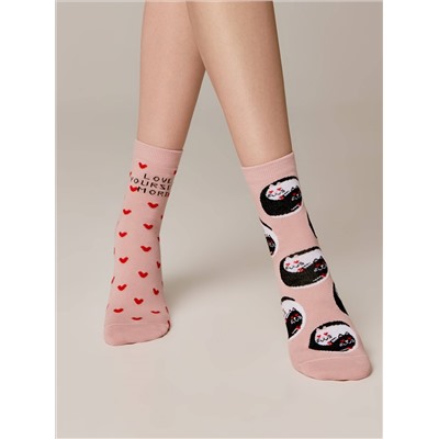 Носки женские CONTE Хлопковые носки с рисунком «Love yourself»