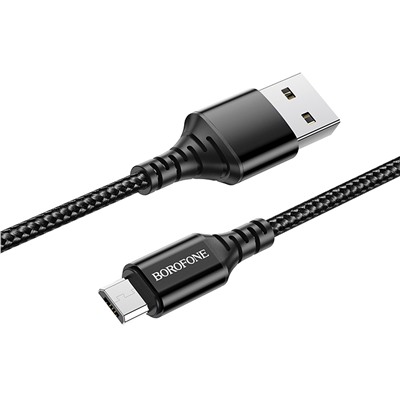 Кабель USB - micro USB Borofone BX54 Ultra bright (повр. уп.)  100см 2,4A  (black)