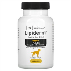 International Veterinary Sciences, Lipiderm, Healthy Skin & Coat, For Large Dogs, 60 Soft Gels