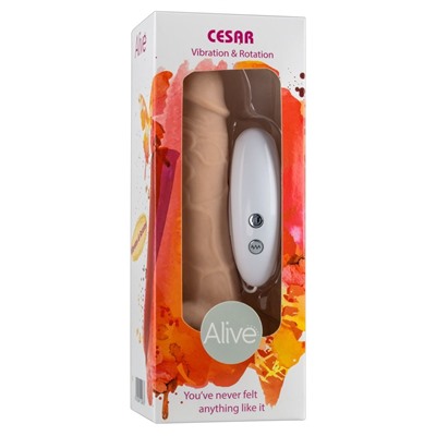 Телесный вибратор-ротатор на присоске Cesar Vibrator   Rotator - 17,5 см.