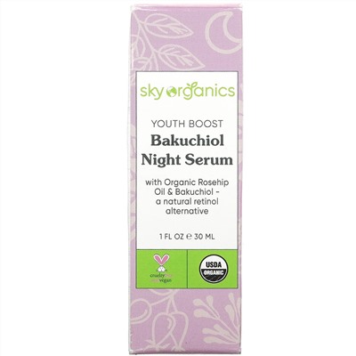 Sky Organics, Youth Boost, Bakuchiol Night Serum, 1 fl oz (30 ml)