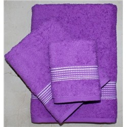 Набор махровых полотенец "Трио"-сиреневый 3 шт (40*70 см, 50*90 см,70*130 см) в индив. упак. хлопок 100%