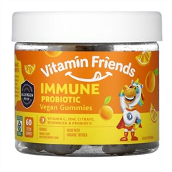 Vitamin Friends, веганские жевательные конфеты с пробиотиками для иммунной системы, апельсин, 60 жевательных конфет с пектином
