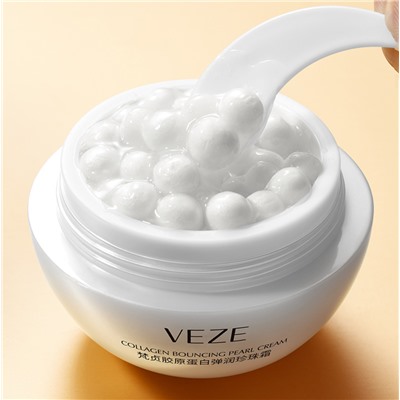 Коллагеновый увлажняющий антивозрастной крем для лица в шариках Veze Collagen Bouncing Pearl Cream, 30 гр.