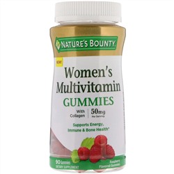 Nature's Bounty, жевательные мультивитамины для женщин, со вкусом малины, 50 мг, 90 жевательных таблеток