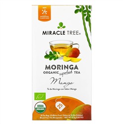 Miracle Tree, Moringa Organic Superfood Tea, Mango, Caffeine Free, 25 Tea Bags, 1.23 oz (37.5 g)