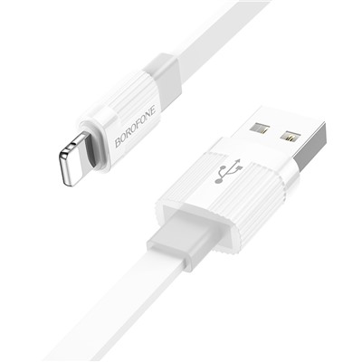 Кабель USB - Apple lightning Borofone BX89  100см 2,4A  (white/gray)