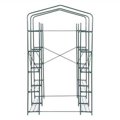 Парник-стеллаж, 20 полок, 191 × 114 × 124 см, металлический каркас d = 16 мм, чехол плёнка 100 мкм