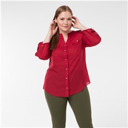 Блуза, текстиль, бордовый