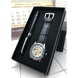Подарочный набор для мужчины часы, ручка + коробка #21177522