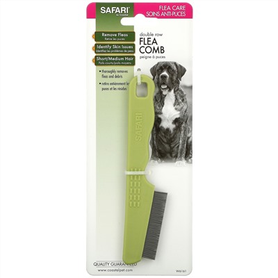 Safari, двухрядная расческа для вычесывания блох, для собак, 1 штука