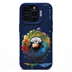 Чехол-накладка - SC335 для "Apple iPhone 14 Pro"  (овечка) (dark blue) (227044)