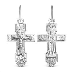 Крест из серебра родированный - 3 см