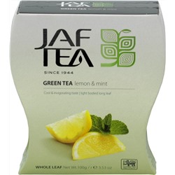 JAF TEA. Зеленый. Лимон-мята 100 гр. карт.пачка