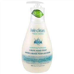 Live Clean, увлажняющее жидкое мыло для рук, свежая вода, 500 мл (17 жидк. унций)