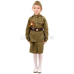 Костюм "Солдатка"(гимнастерка, юбки, пилотка, ремень) размер 164-88