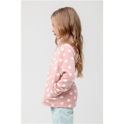Куртка флисовая для девочки Crockid ФЛ 34025 розовый зефир, маленькие ромашки
