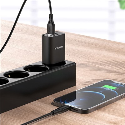 Кабель USB - Apple lightning Borofone BX48 (повр. уп.)  100см 2,4A  (black)