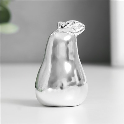 Сувенир керамика "Груша" серебро 3,4х3,4х5,5 см