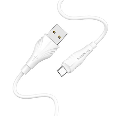 Кабель USB - micro USB Borofone BX18 (повр. уп)  100см 2,4A  (white)