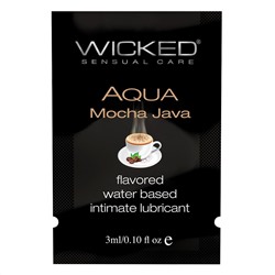 Лубрикант со вкусом кофе мокко Wicked Aqua Mocha Java - 3 мл.