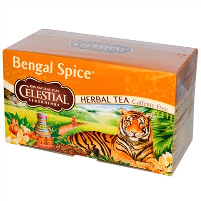 Celestial Seasonings, Травяной чай Bengal Spice, без кофеина, 20 чайных пакетиков, 47 г (1,7 унции)