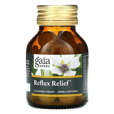 Gaia Herbs, Reflux Relief, 45 жевательных таблеток