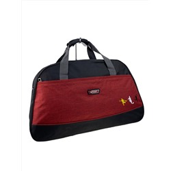Дорожная сумка из текстиля, цвет черный с бордовым