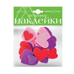 Декоративные наклейки из ФЕТРА "Сердечки" 2-093/11 Альт