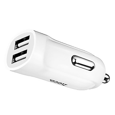 Адаптер Автомобильный с кабелем Hoco Z2A 2USB/5V/2.4A +micro USB (white)