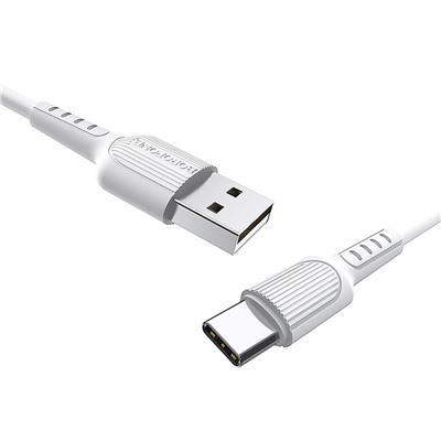 Кабель USB - Type-C Borofone BX16 Easy (повр. уп)  100см 3A  (white)