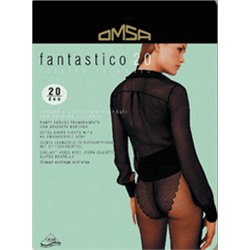 Fantastico 20 Omsa Прозрачные колготки 20 ден с ажурными плавочками и ластовицей
