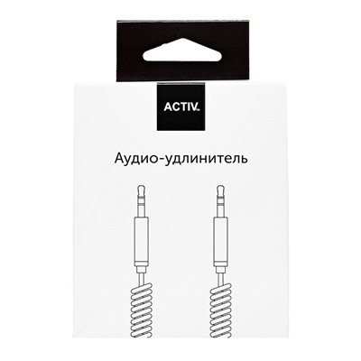 Кабель AUX (папа-папа) Activ Clean Line (повр. уп)  170см   (black)