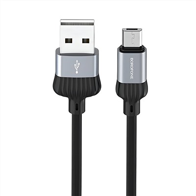 Кабель USB - micro USB Borofone BX28 Dignity (повр. уп)  100см 2,4A  (gray)