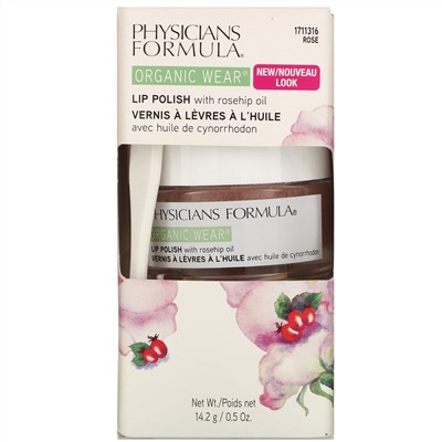 Physicians Formula, Organic Wear, Lip Polish with Rosehip Oil, Rose, 0.5 oz (14.2 g)