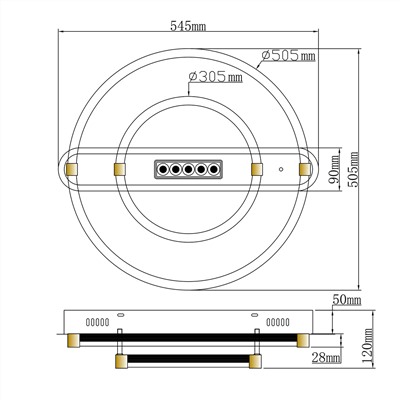 Потолочный светильник Escada 10253/2 LED*53+3W Chrome