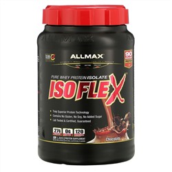ALLMAX Nutrition, Isoflex, чистый изолят сывороточного протеина (фильтрация ИСП частицами, заряженными ионами), со вкусом шоколада, 907 г (32 унции)