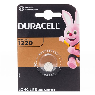 Элемент литиевый Duracell CR1220 (1-BL) (1/10/100/12000)