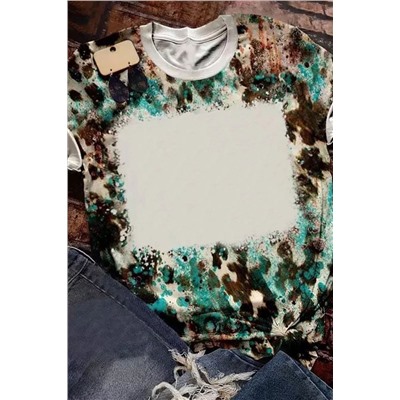 Blank Graphic Leopard Dyed Print T Shirt