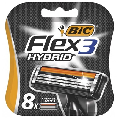 Кассеты для бритвы BiC FLEX-3 HYBRID (8 шт.)