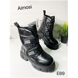 Зимние ботинки с натуральным мехом E89 черные