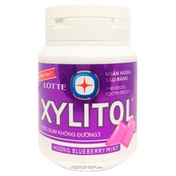 Жевательная резинка со вкусом мяты и голубики Xylitol Lotte, Вьетнам, 58 г Акция