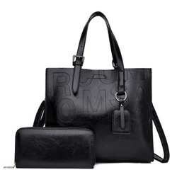 Комплект сумка и кошелёк, арт А92, цвет:чёрный