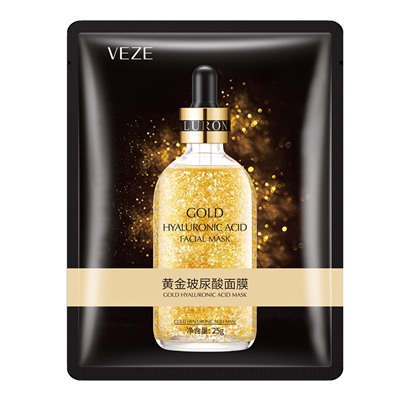 VEZE, Тканевая маска с гиалуроновой кислотой для лица Gold Hyaluronic Acid Facial Mask, 25г