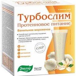 ЭВАЛАР ТУРБОСЛИМ ПРОТЕИНОВОЕ ПИТАНИЕ КОКТЕЙЛЬ СО ВКУСОМ ВАНИЛЬНОЕ МОРОЖЕНОЕ N5 ПАКЕТ-САШЕ