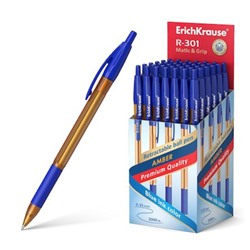 Ручка автоматическая шариковая 0.7мм 58090 R-301 Amber Matic Grip синяя Erich Krause
