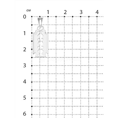 Подвеска из серебра родированная - Лезвие 2,5 см 925 пробы 430-10-96р