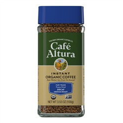 Cafe Altura, Instant Organic Coffee, Medium Roast, Decaf, Freeze-Dried, 3.53 oz (100 g)