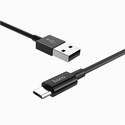 Кабель USB - micro USB Hoco X23 Skilled  100см 2,1A  (black)